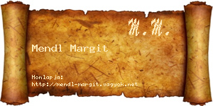 Mendl Margit névjegykártya